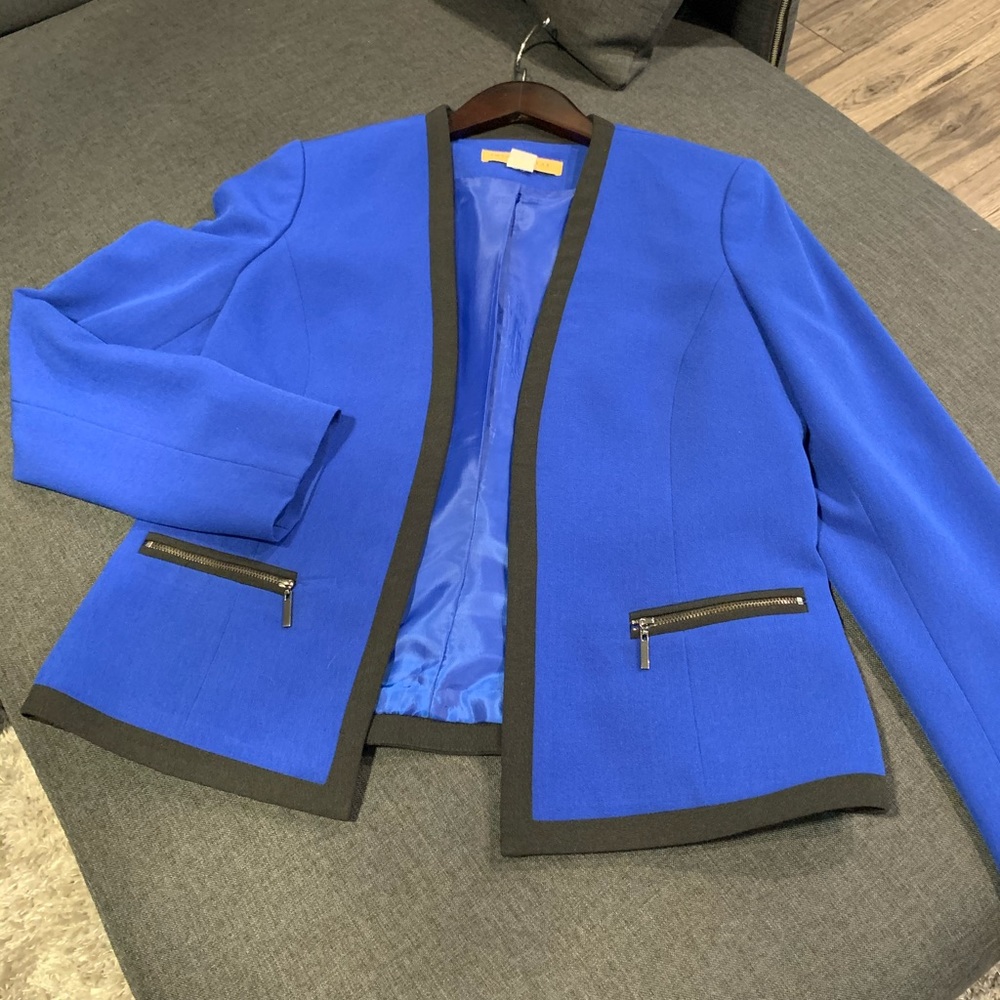 Nipon boutique royal blue & black blazer jacket